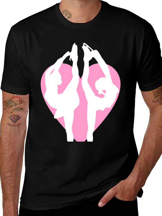 Figure Skating Heart Graphic Tee
