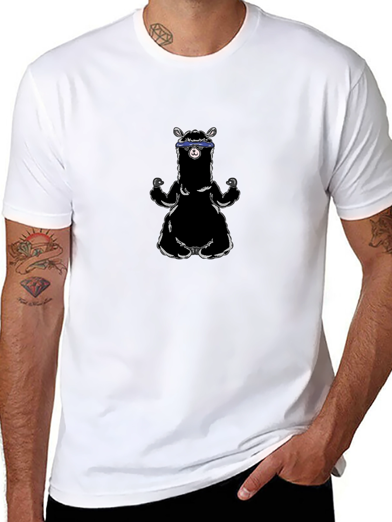 Weightlifting Llama Graphic Tee