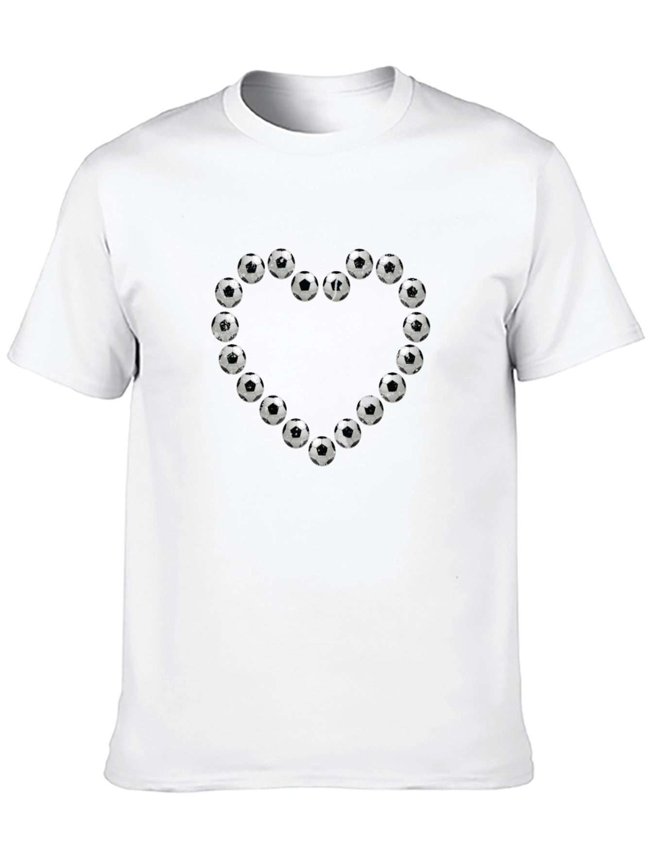 Soccer Ball Heart Graphic Tee - Black Cotton T-Shirt