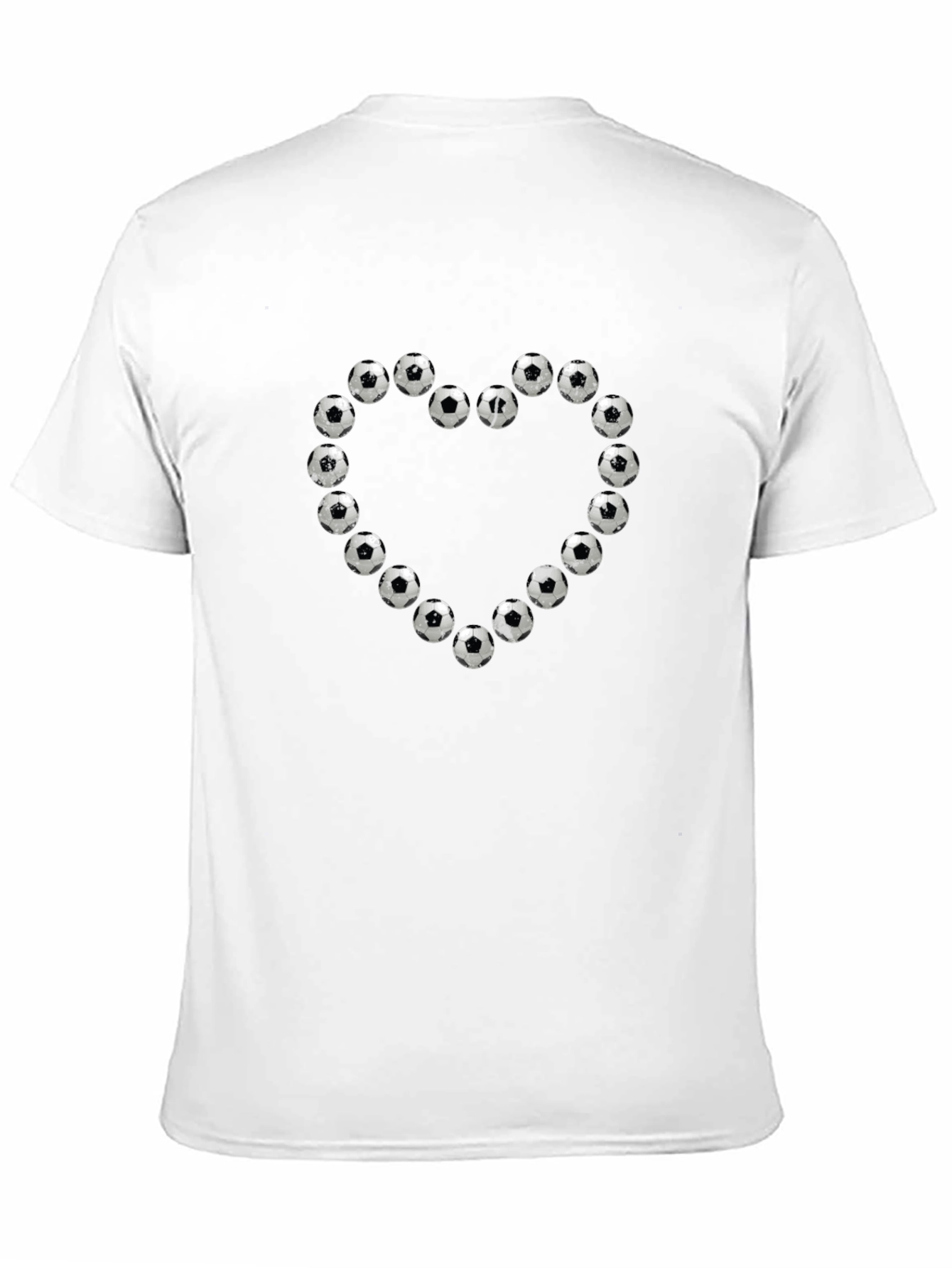Soccer Ball Heart Graphic Tee - Black Cotton T-Shirt