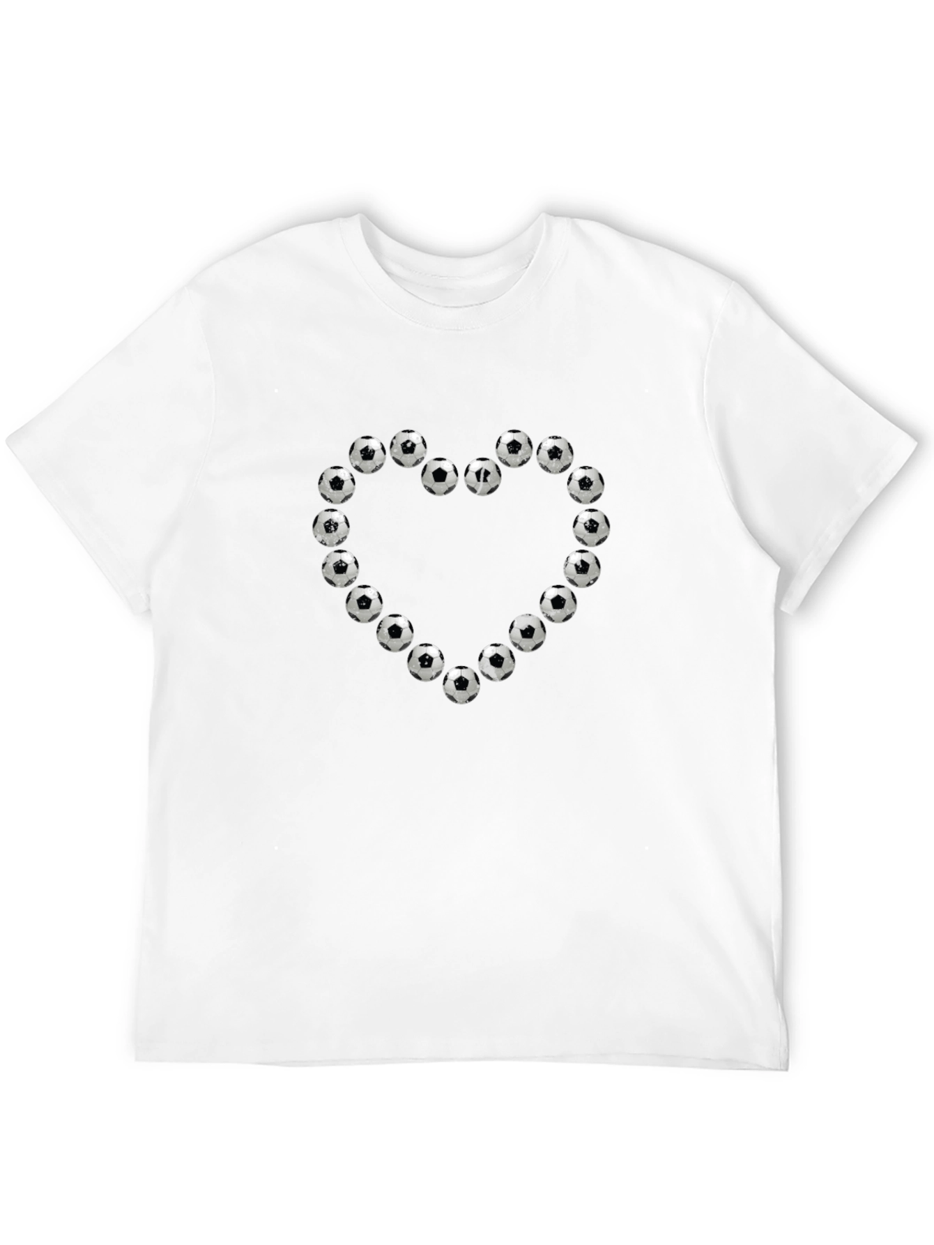 Soccer Ball Heart Graphic Tee - Black Cotton T-Shirt
