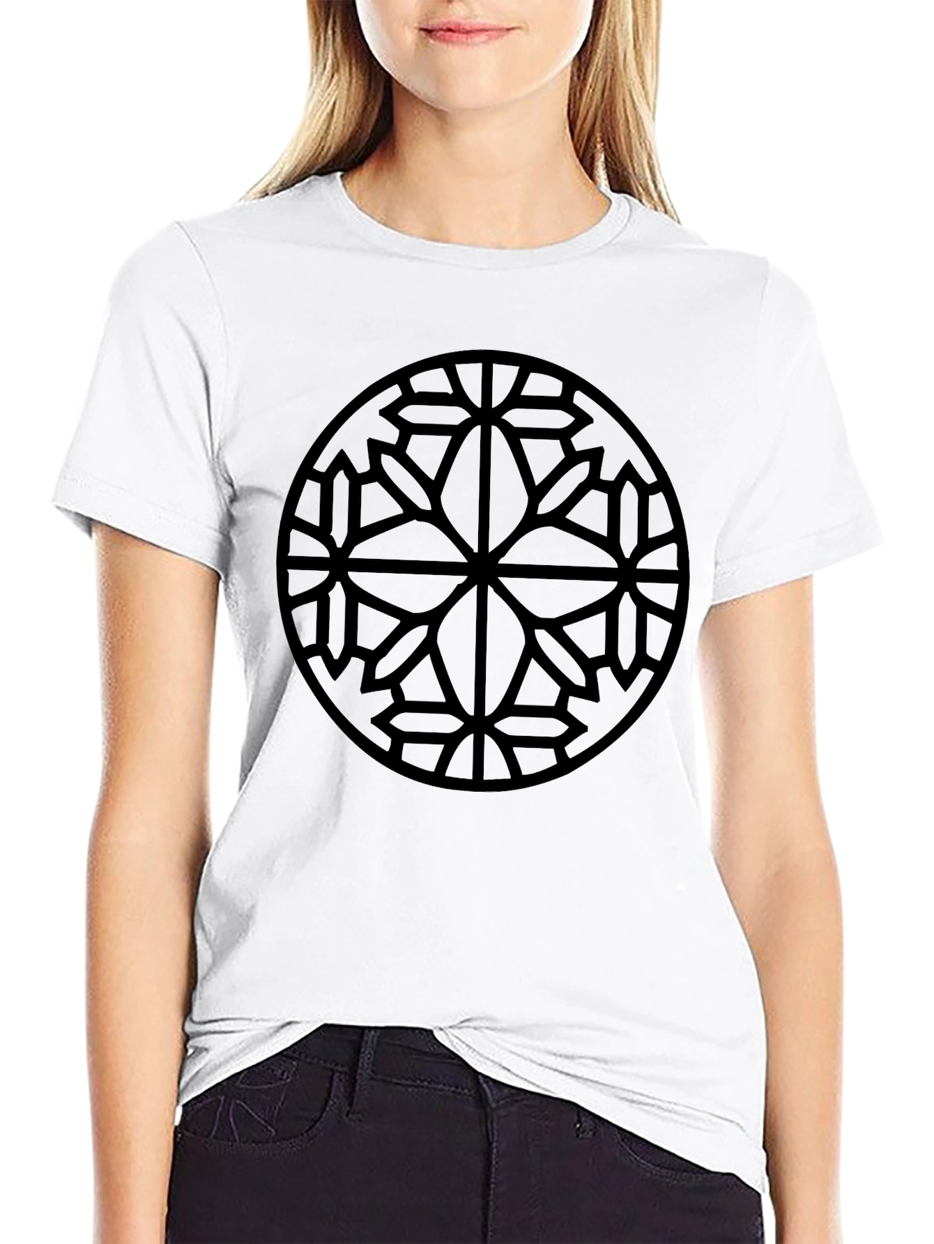 Geometric Circle Graphic Black T-Shirt