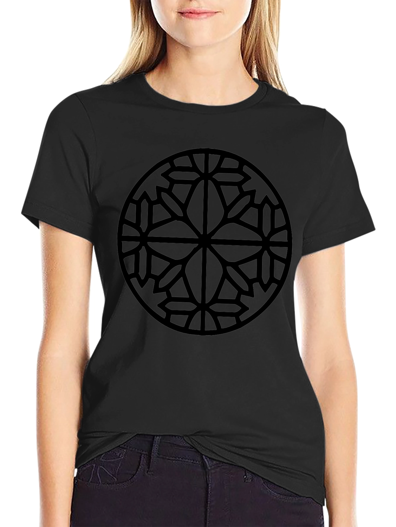 Geometric Circle Graphic Black T-Shirt