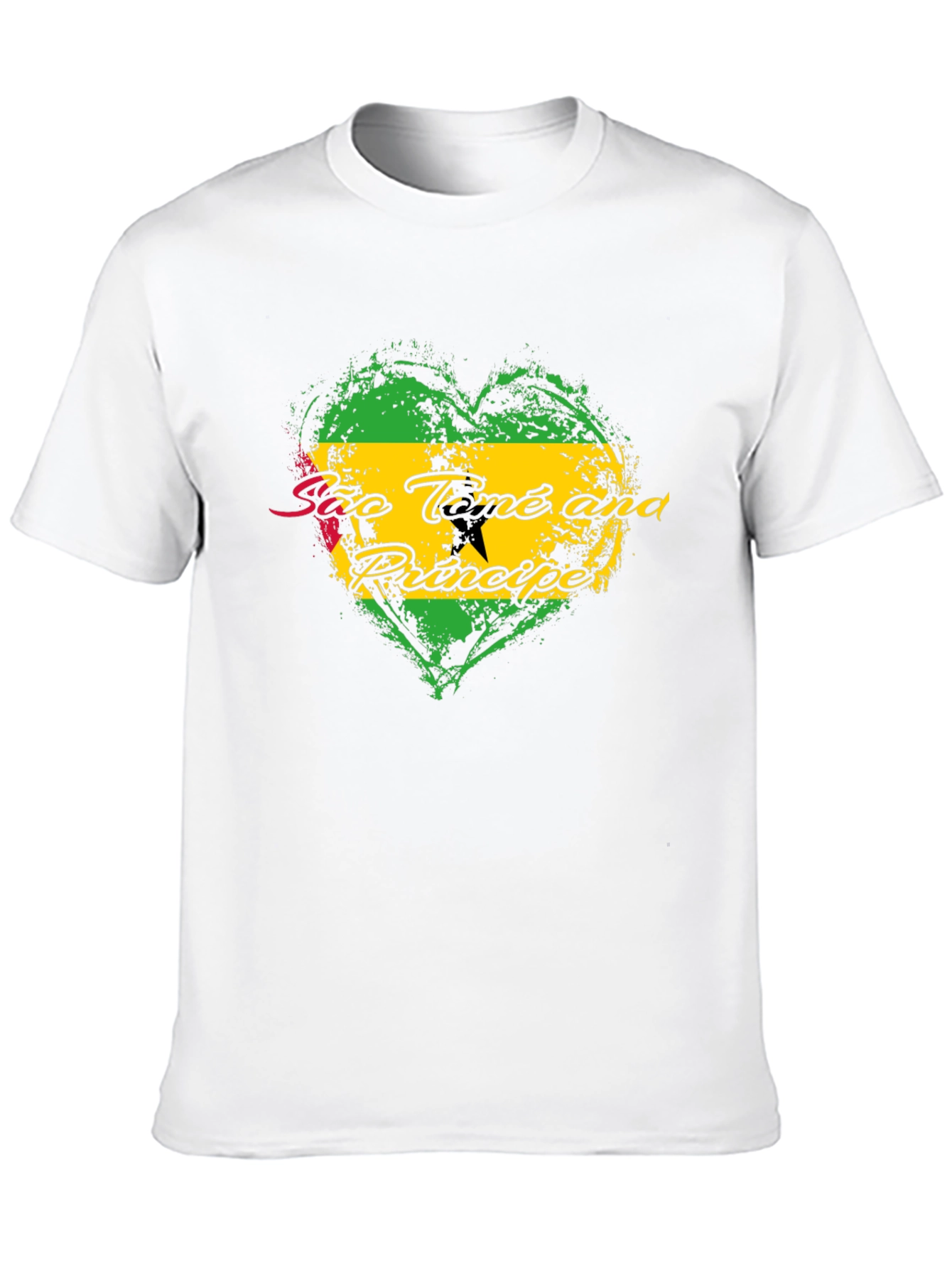 São Tomé and Príncipe Flag Heart T-Shirt