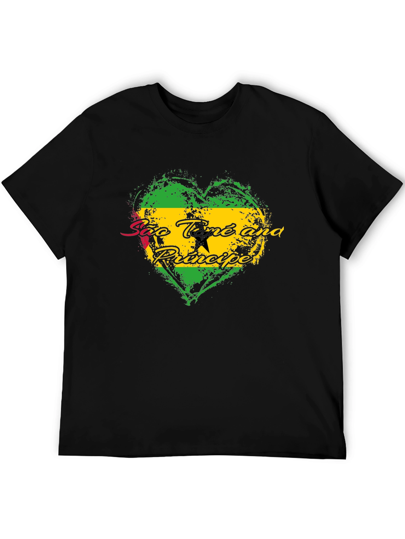 São Tomé and Príncipe Flag Heart T-Shirt