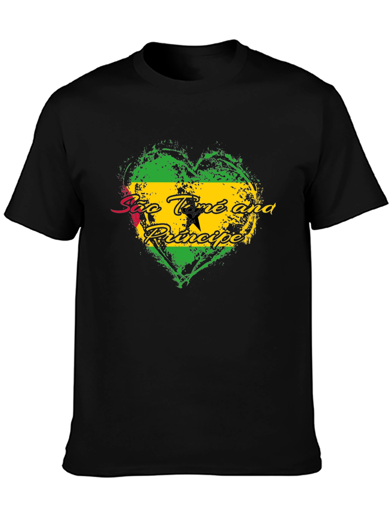 São Tomé and Príncipe Flag Heart T-Shirt