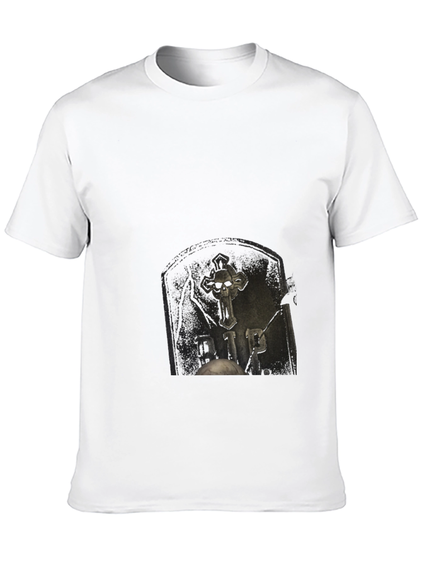 Gothic RIP Tombstone Graphic Black T-Shirt