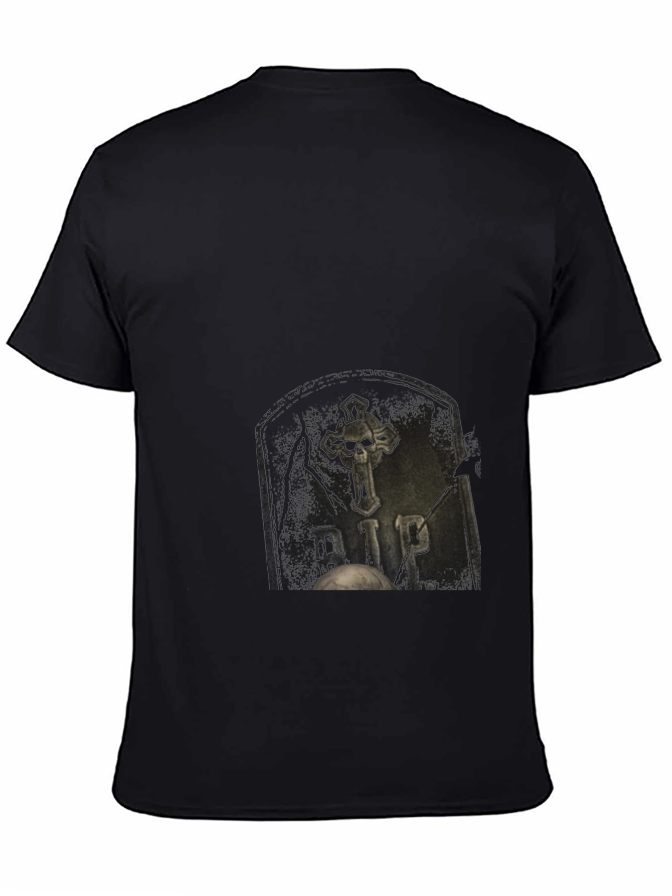 Gothic RIP Tombstone Graphic Black T-Shirt