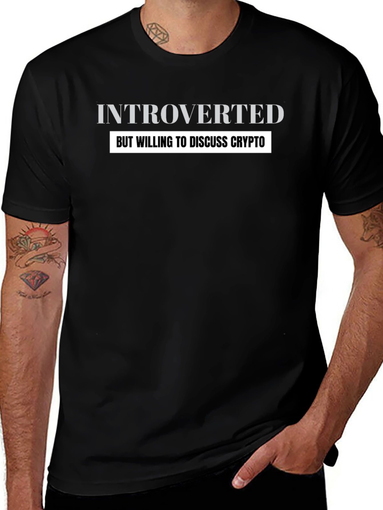 Introverted Crypto Enthusiast T-Shirt - Black