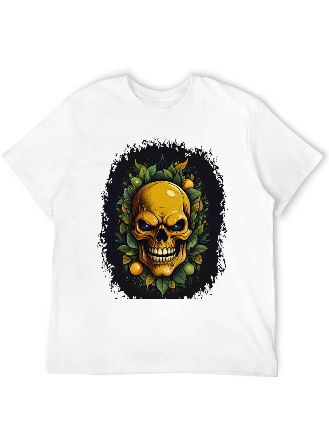 Skull & Fruit Graphic Tee - Edgy Style