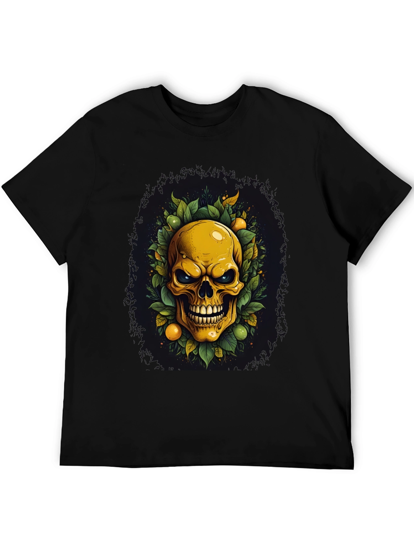 Skull & Fruit Graphic Tee - Edgy Style
