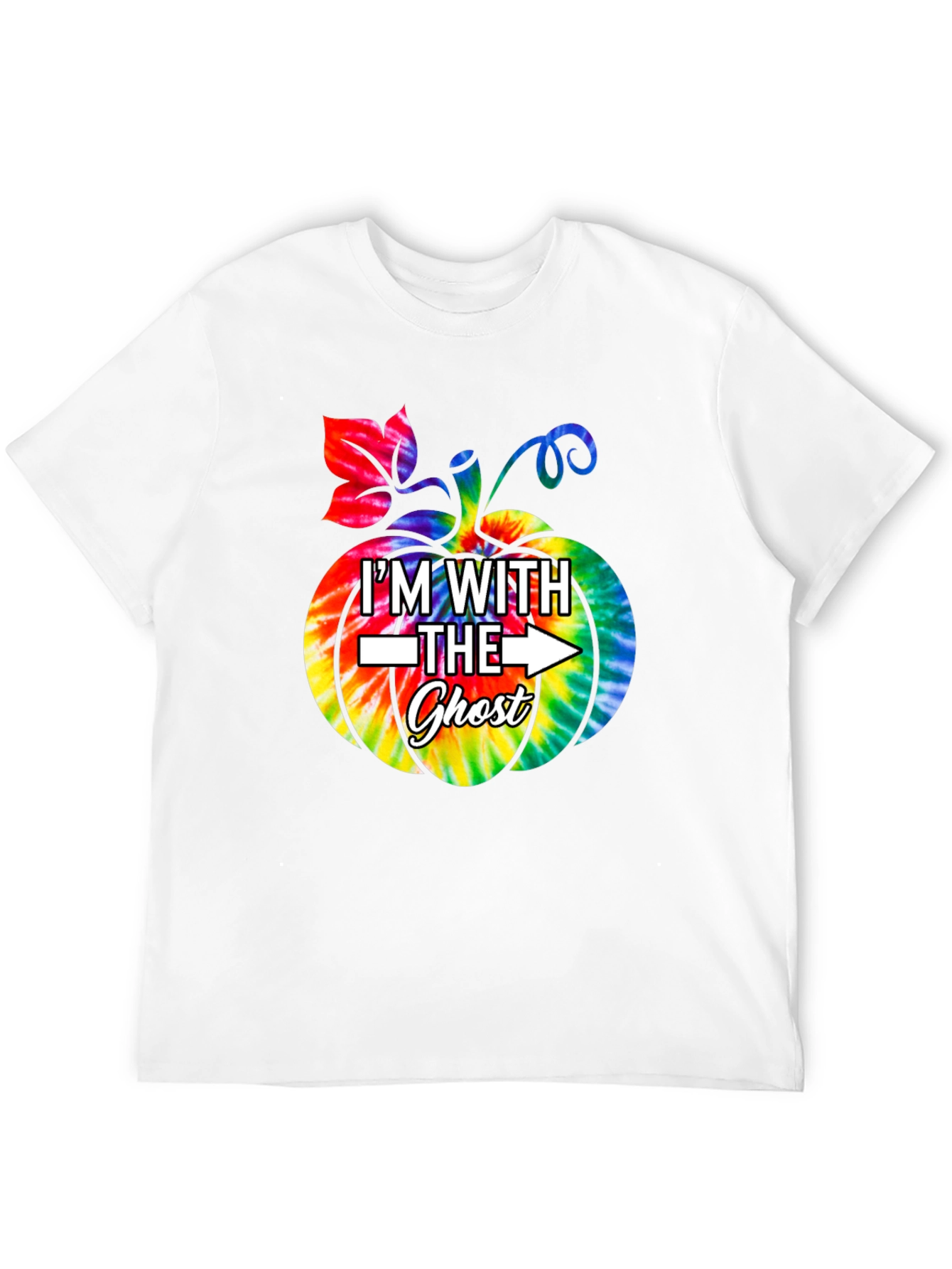 Im With The Ghost Tie Dye Pumpkin Halloween T-Shirt