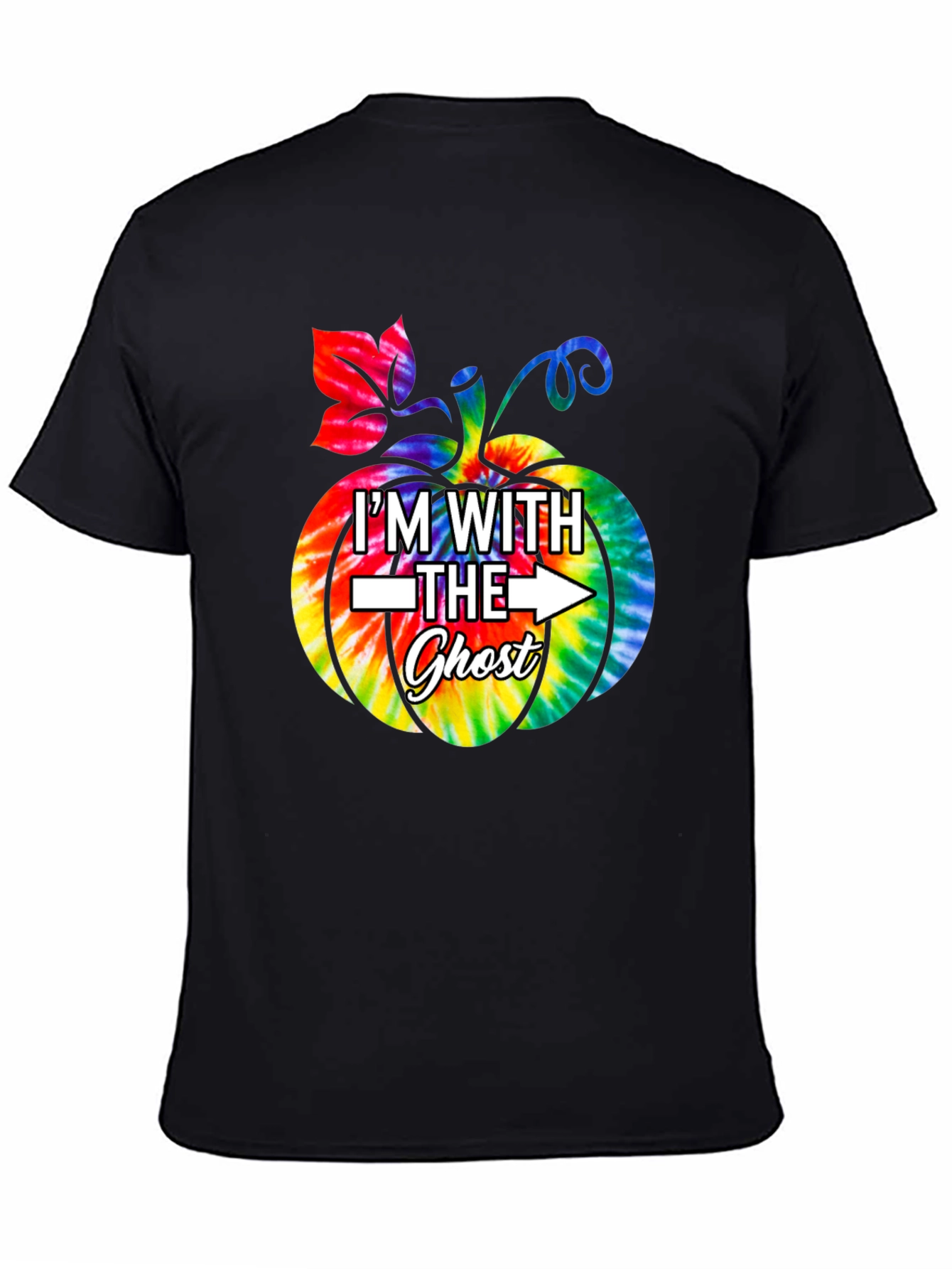Im With The Ghost Tie Dye Pumpkin Halloween T-Shirt