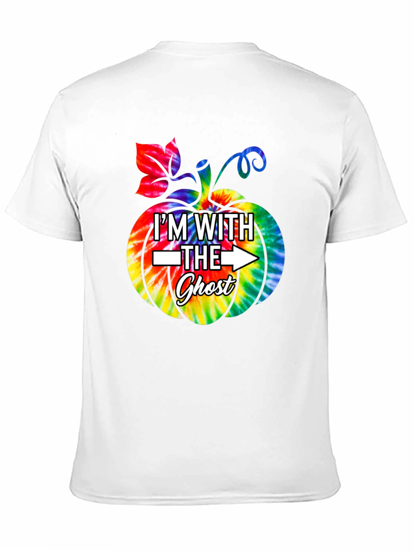 Im With The Ghost Tie Dye Pumpkin Halloween T-Shirt