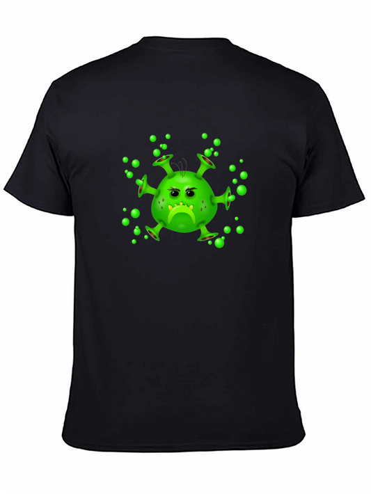 Funny Grumpy Virus Graphic Black T-Shirt