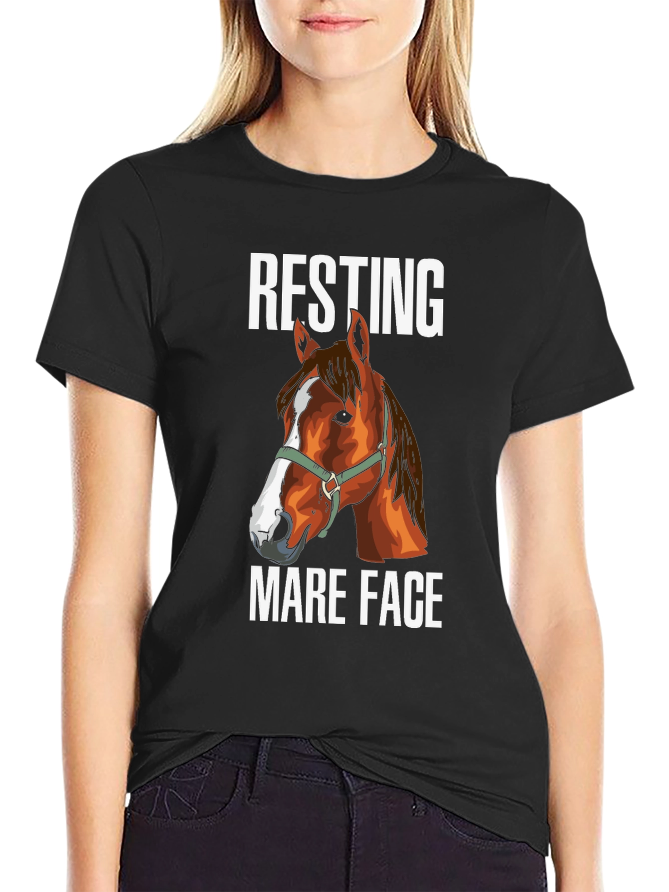 Resting Mare Face T-Shirt - Horse Lover Tee