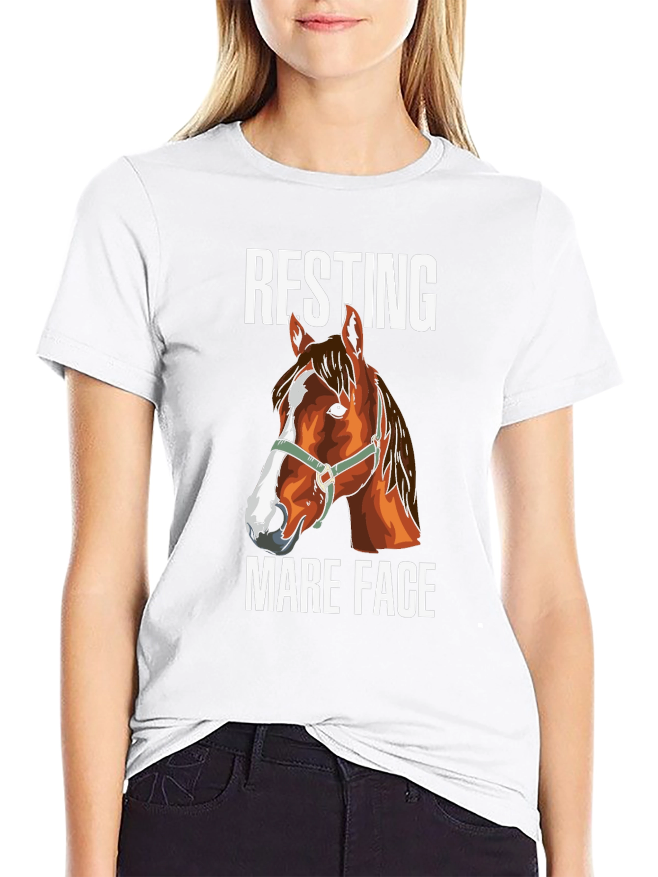 Resting Mare Face T-Shirt - Horse Lover Tee