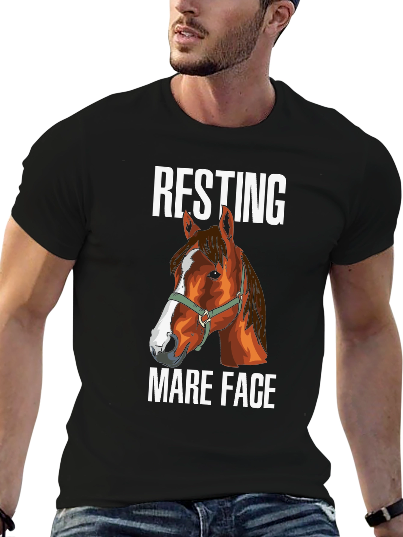 Resting Mare Face T-Shirt - Horse Lover Tee
