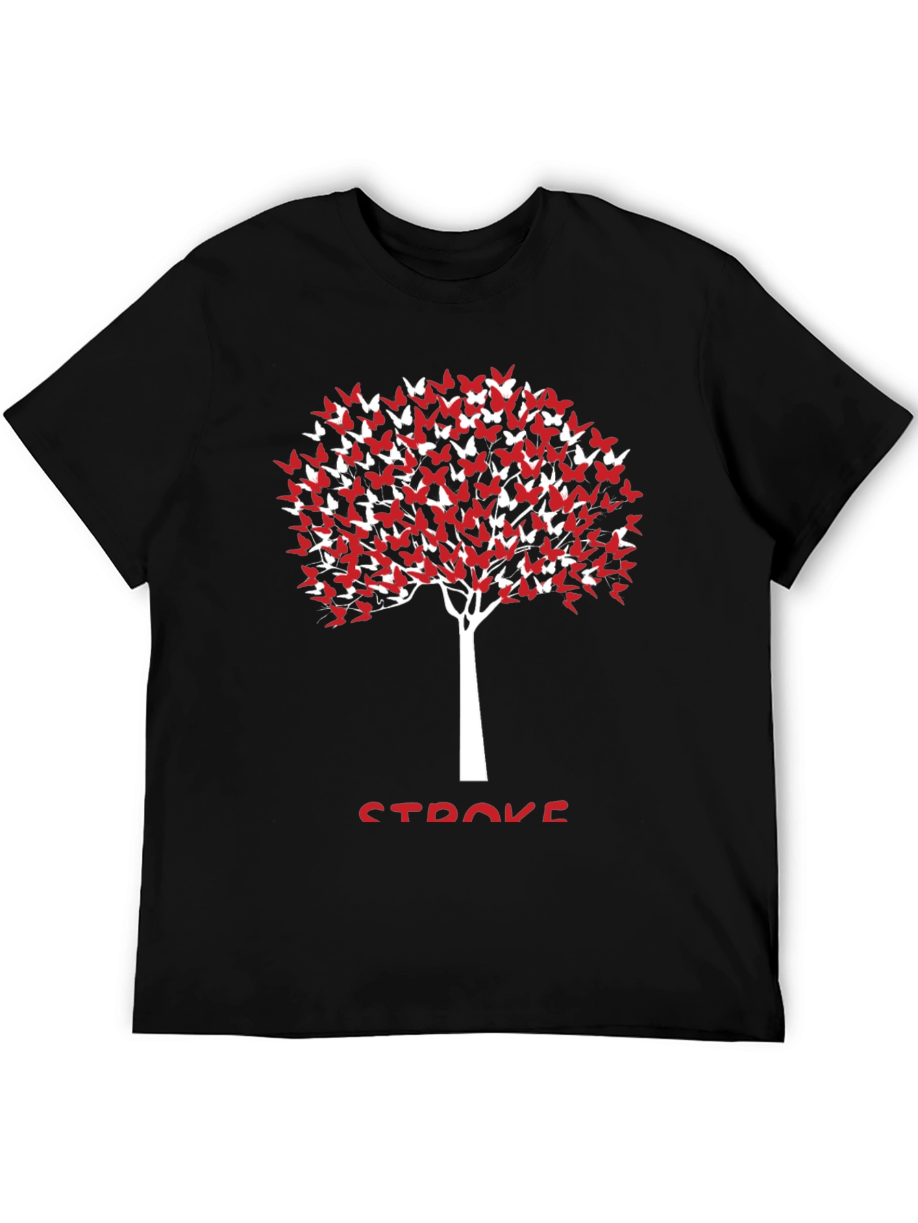 Butterfly Tree Stroke Awareness Black Tee