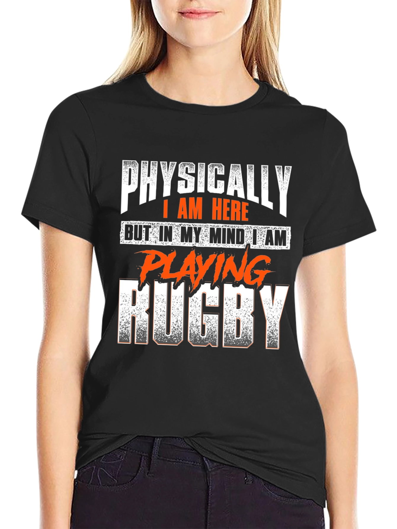 Rugby Mindset Graphic Tee - Black Cotton T-Shirt