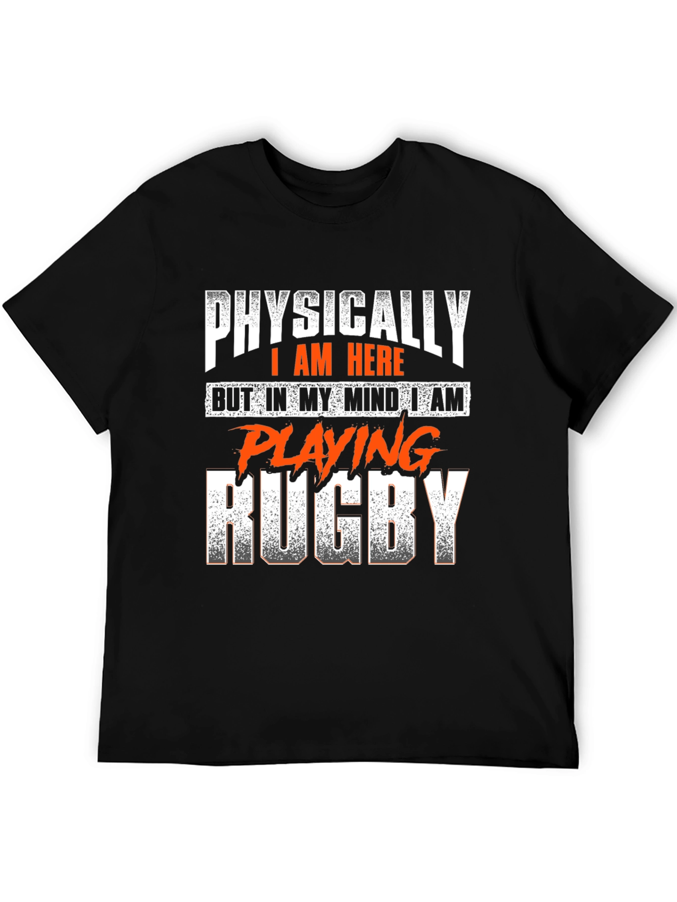 Rugby Mindset Graphic Tee - Black Cotton T-Shirt