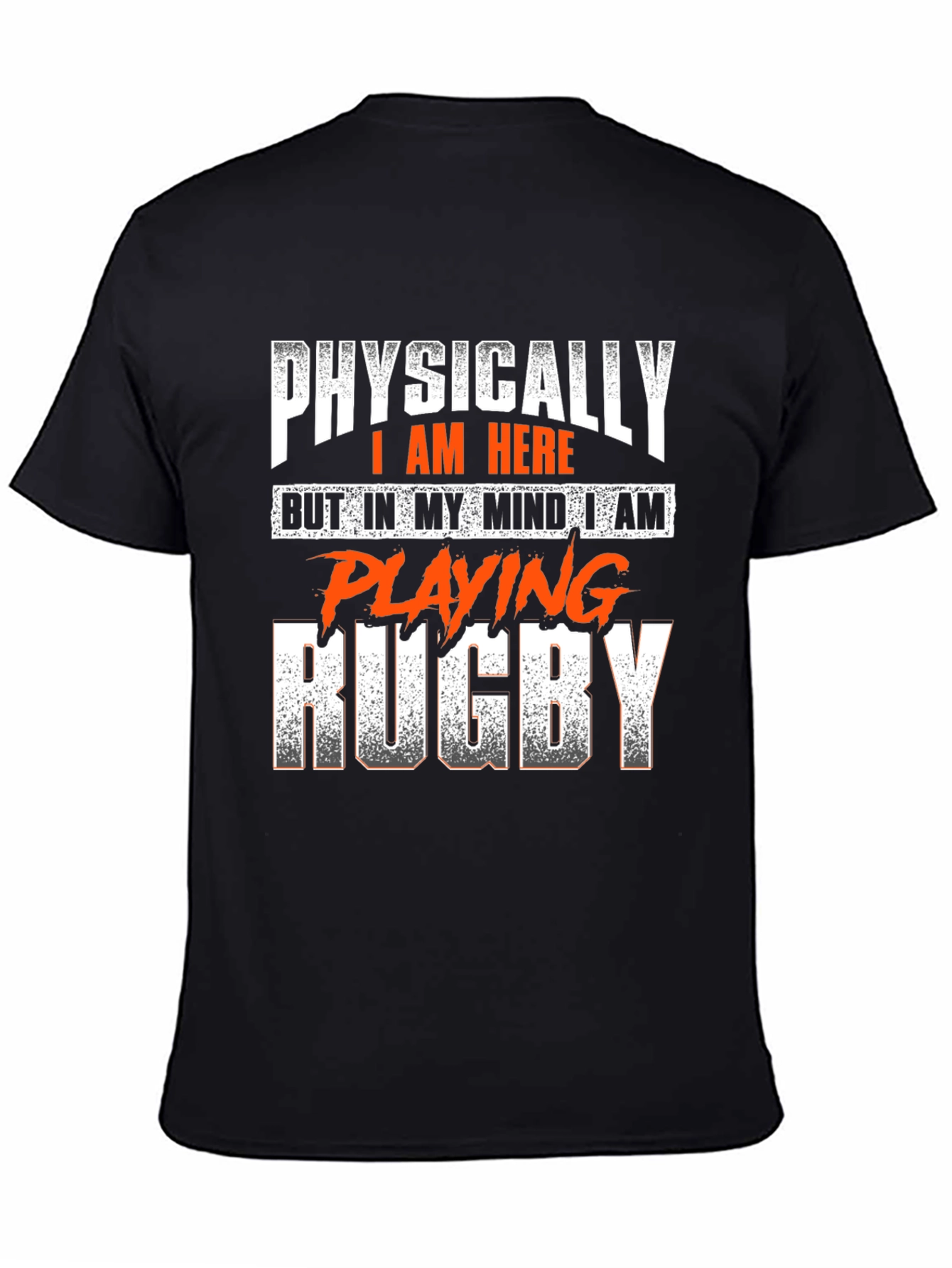 Rugby Mindset Graphic Tee - Black Cotton T-Shirt