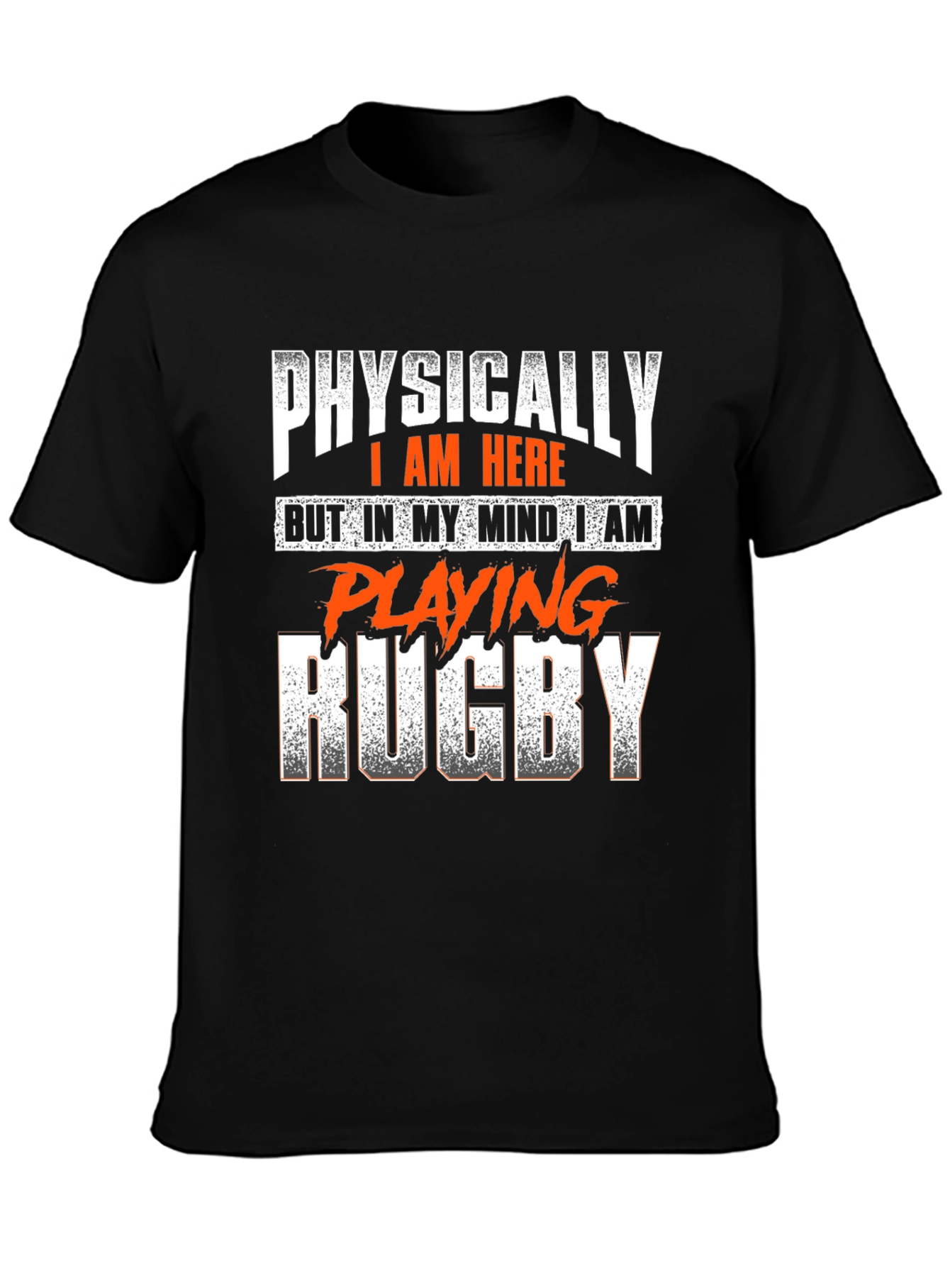 Rugby Mindset Graphic Tee - Black Cotton T-Shirt