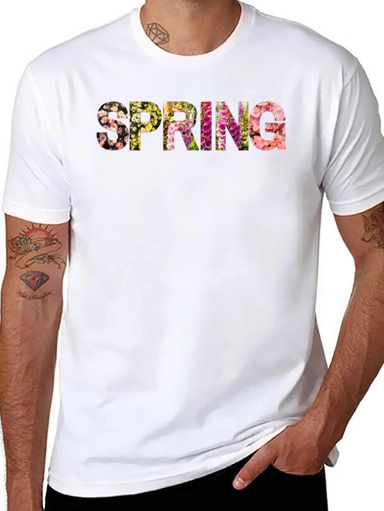 Floral Spring T-Shirt - Black
