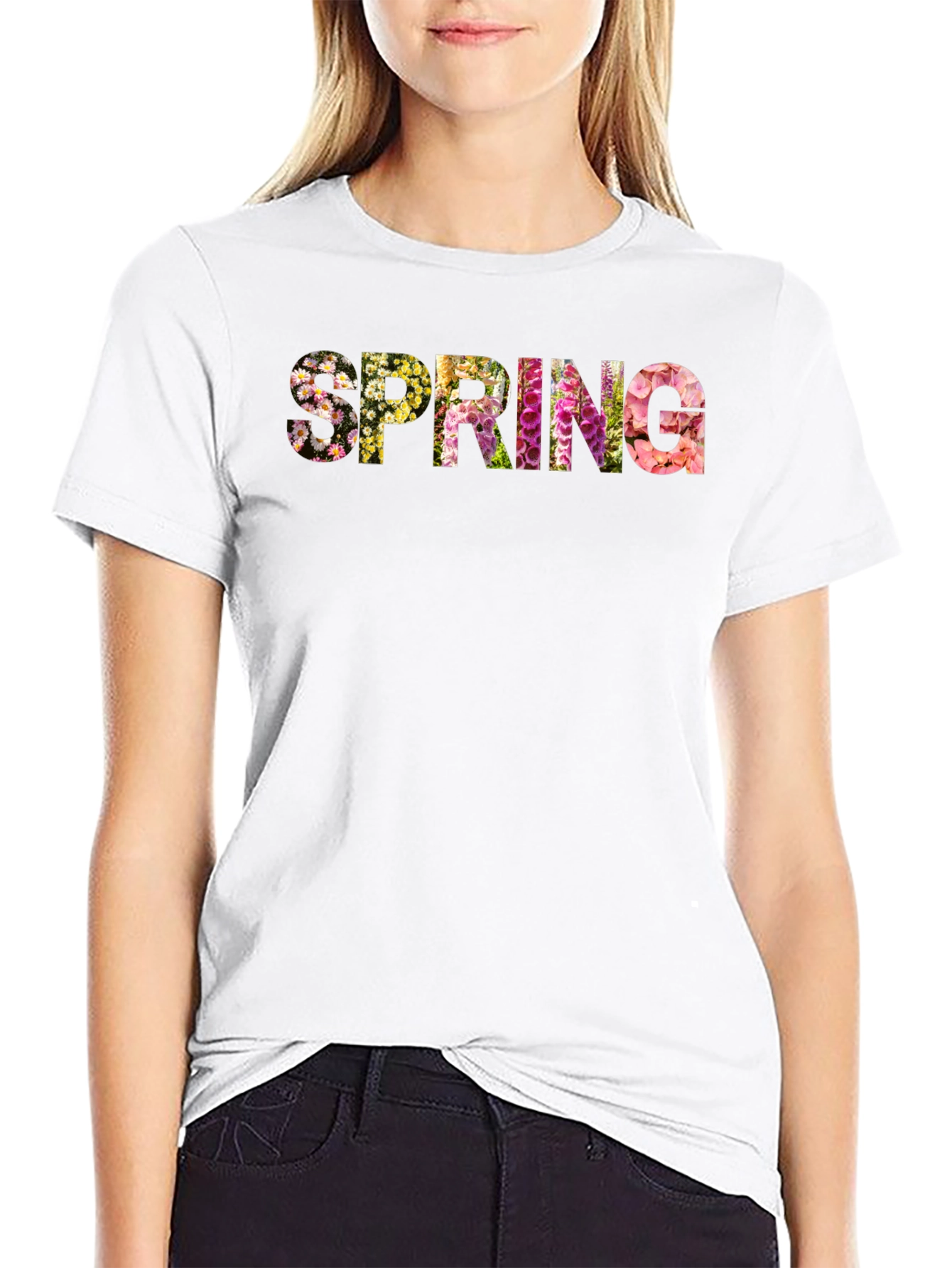 Floral Spring T-Shirt - Black
