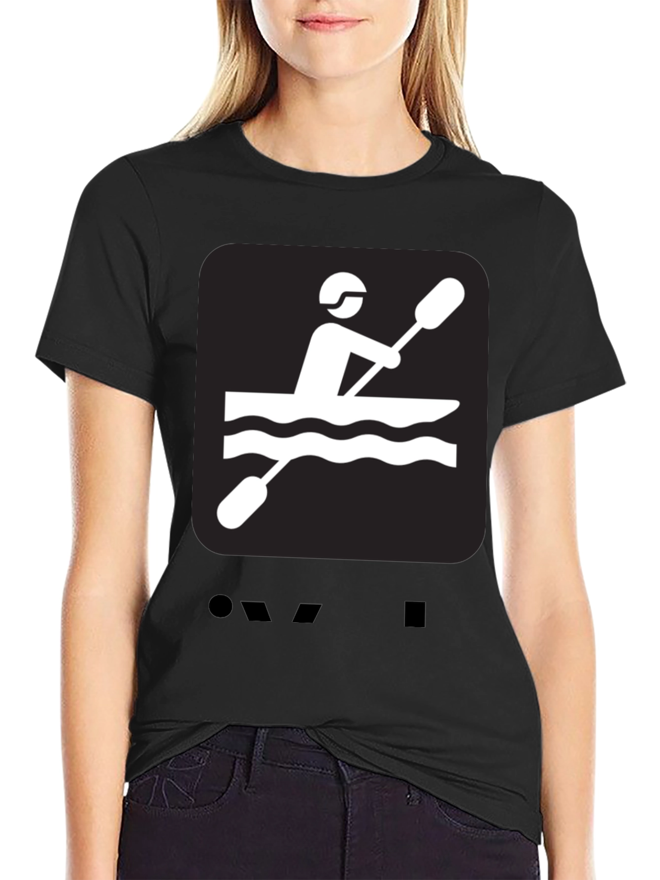 Kayaking Graphic Tee - Black Cotton T-Shirt