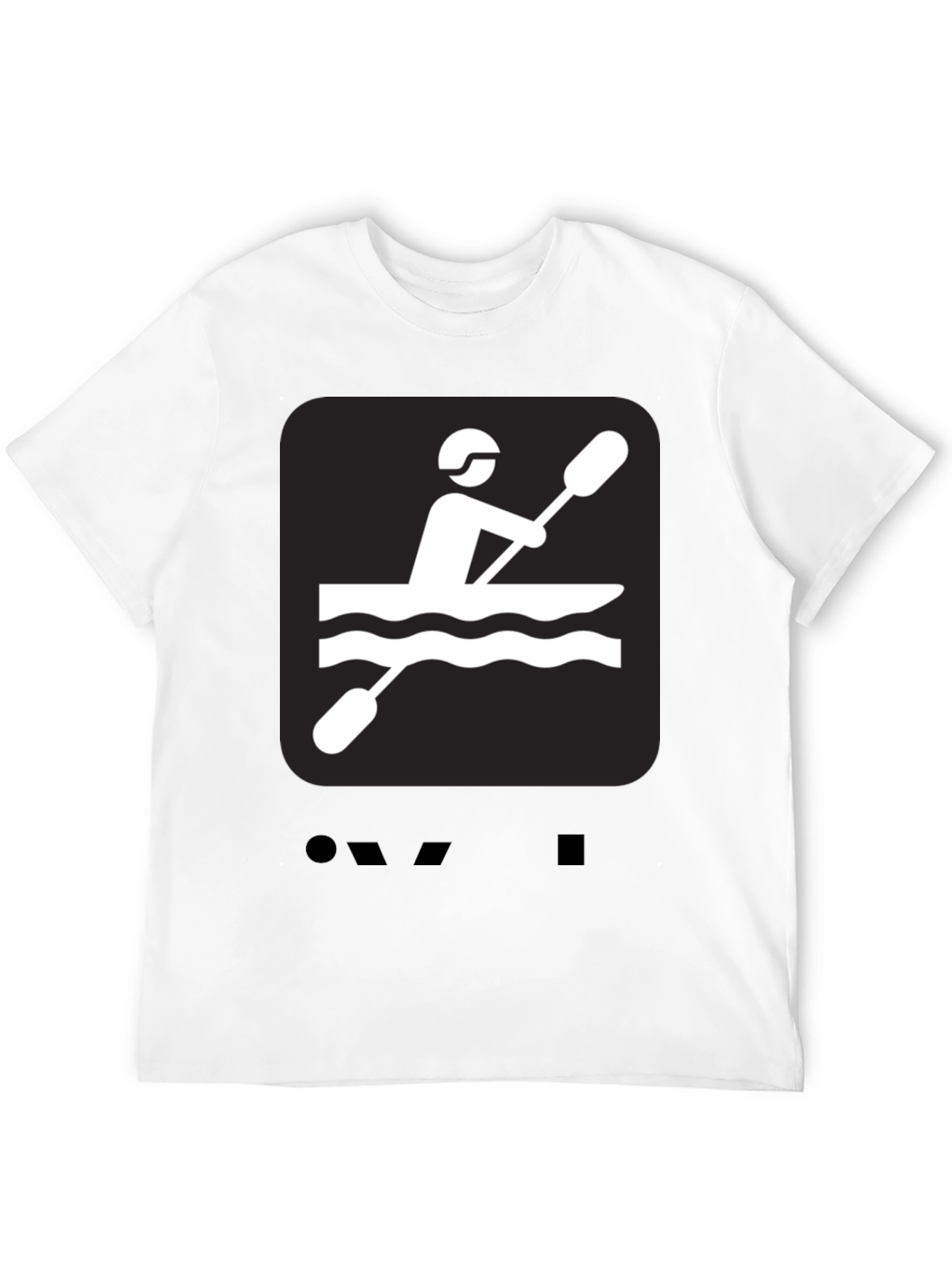 Kayaking Graphic Tee - Black Cotton T-Shirt
