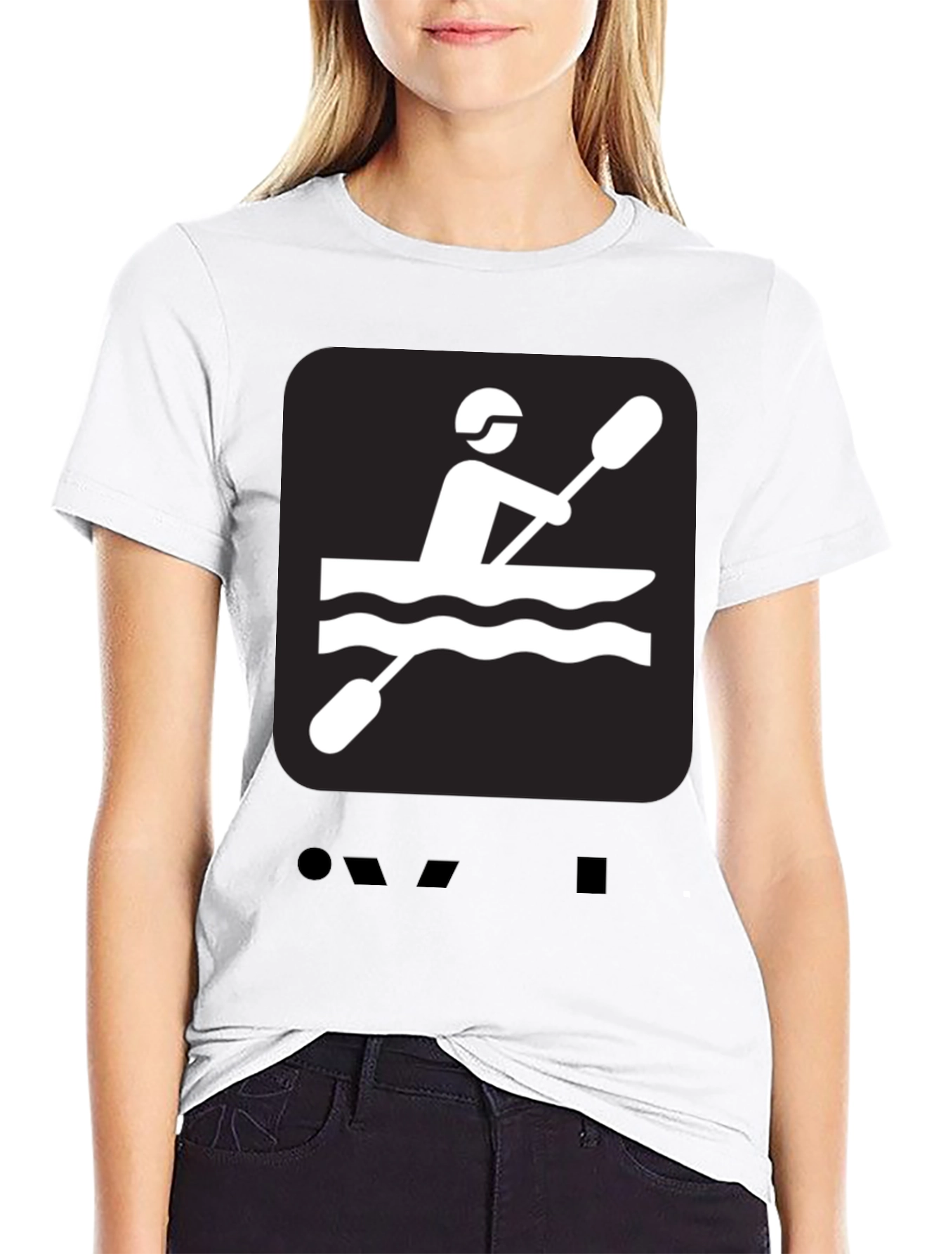Kayaking Graphic Tee - Black Cotton T-Shirt