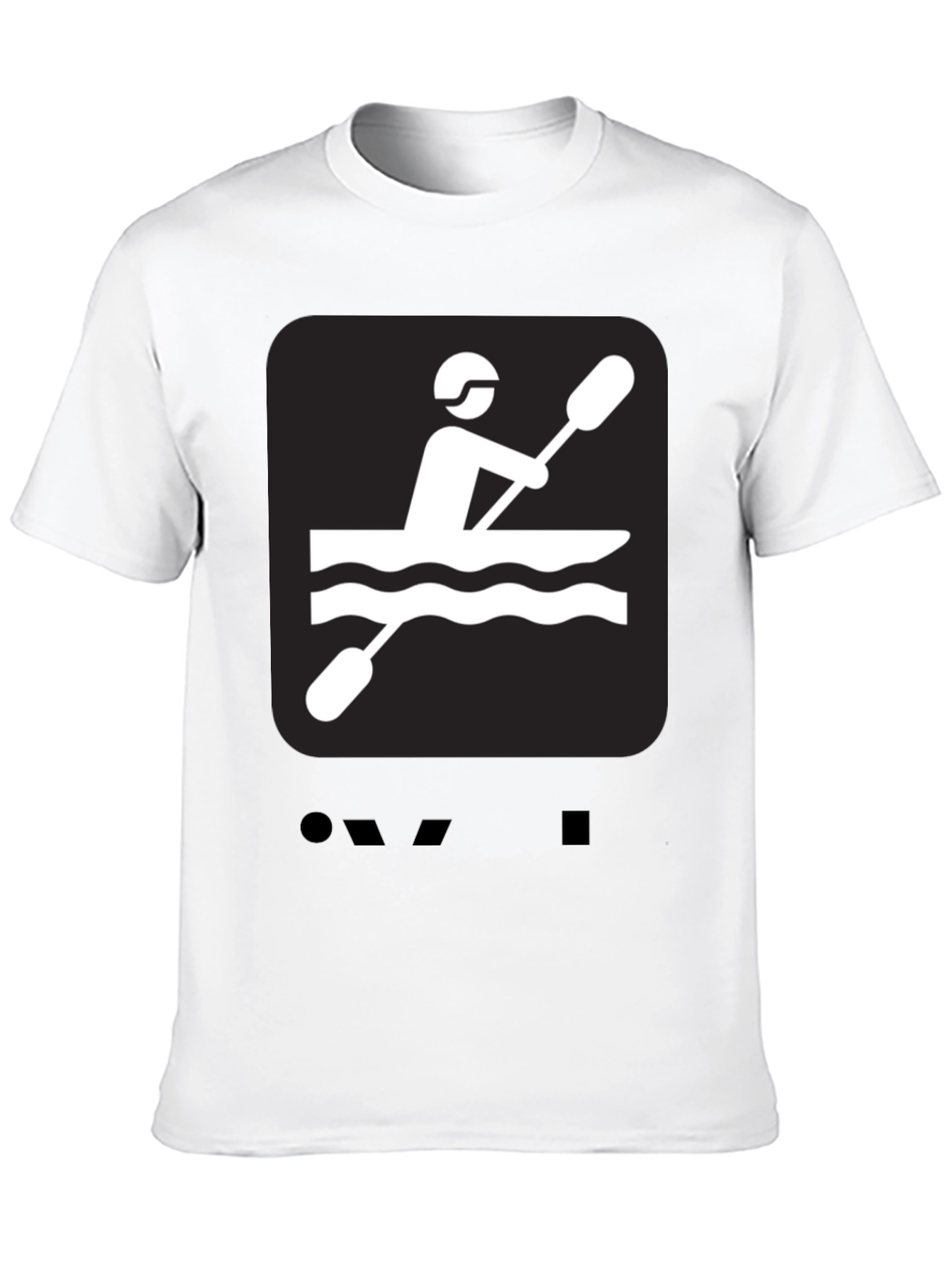 Kayaking Graphic Tee - Black Cotton T-Shirt