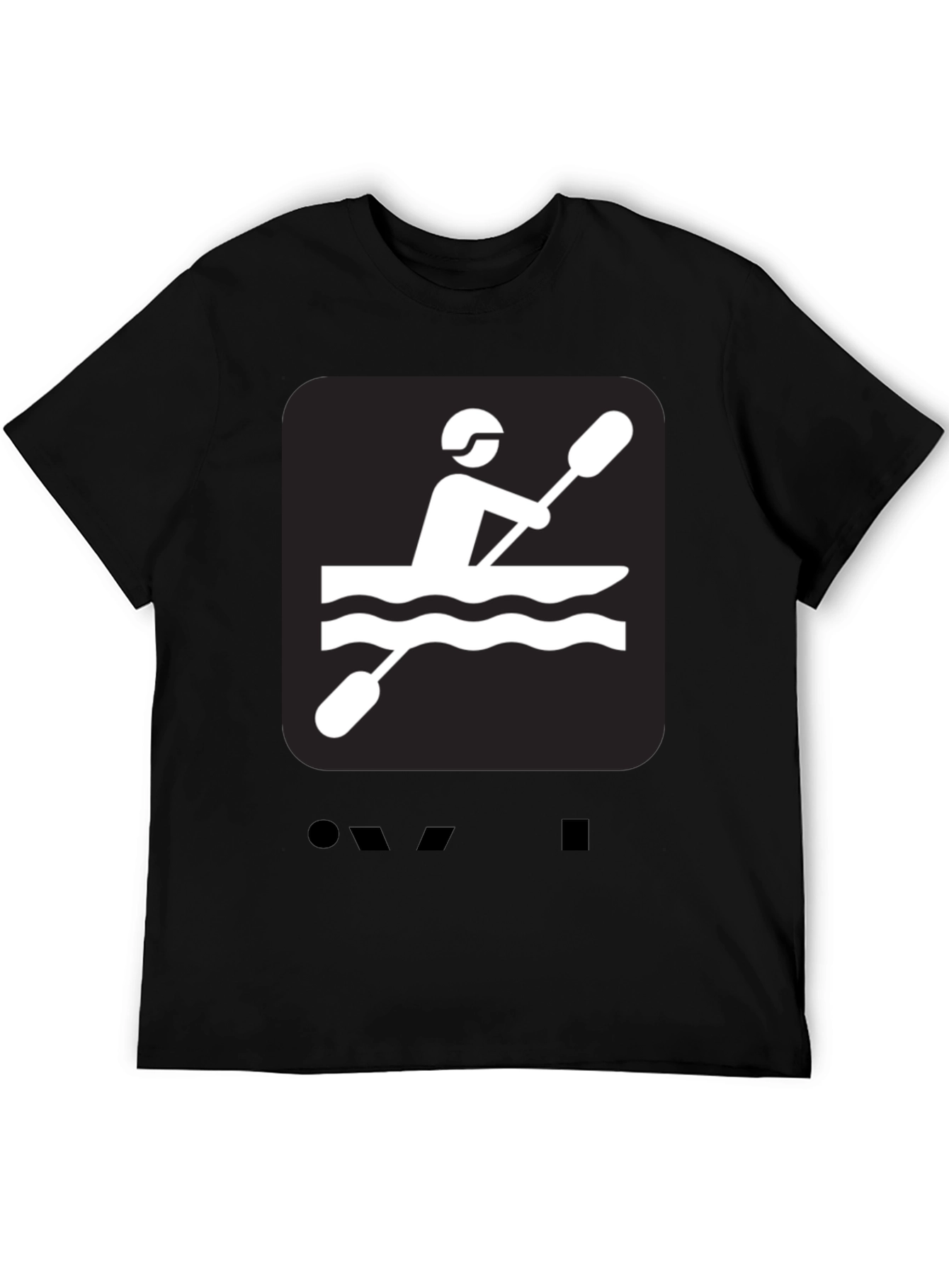 Kayaking Graphic Tee - Black Cotton T-Shirt