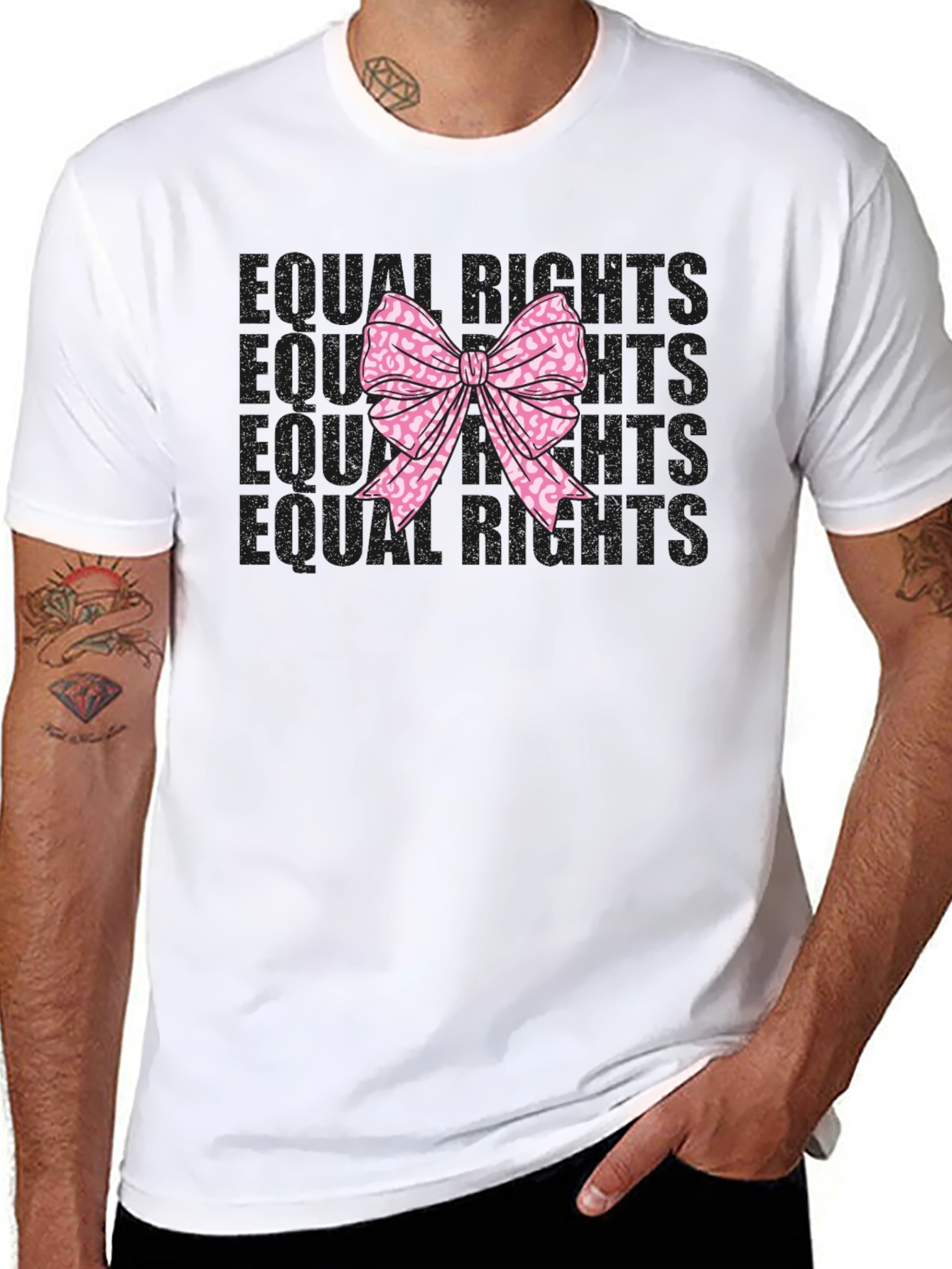 Equal Rights Pink Leopard Bow T-Shirt