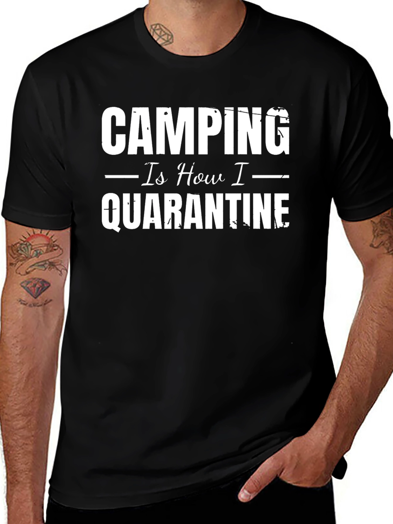 Camping Is How I Quarantine T-Shirt - Black