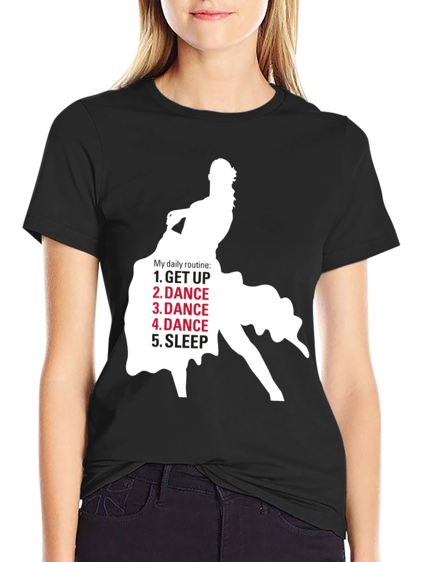 Dance Lovers Daily Routine Black T-Shirt