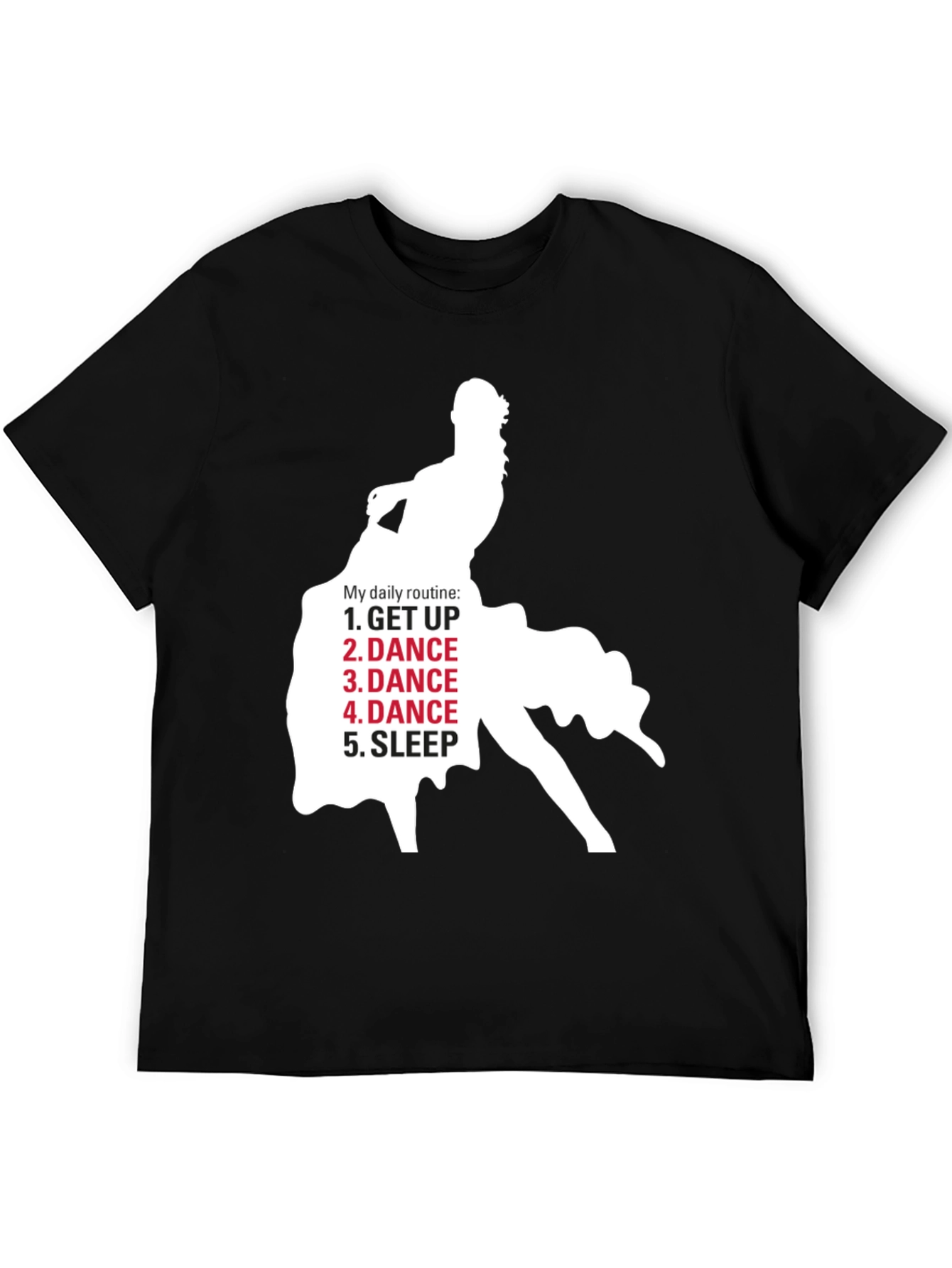 Dance Lovers Daily Routine Black T-Shirt