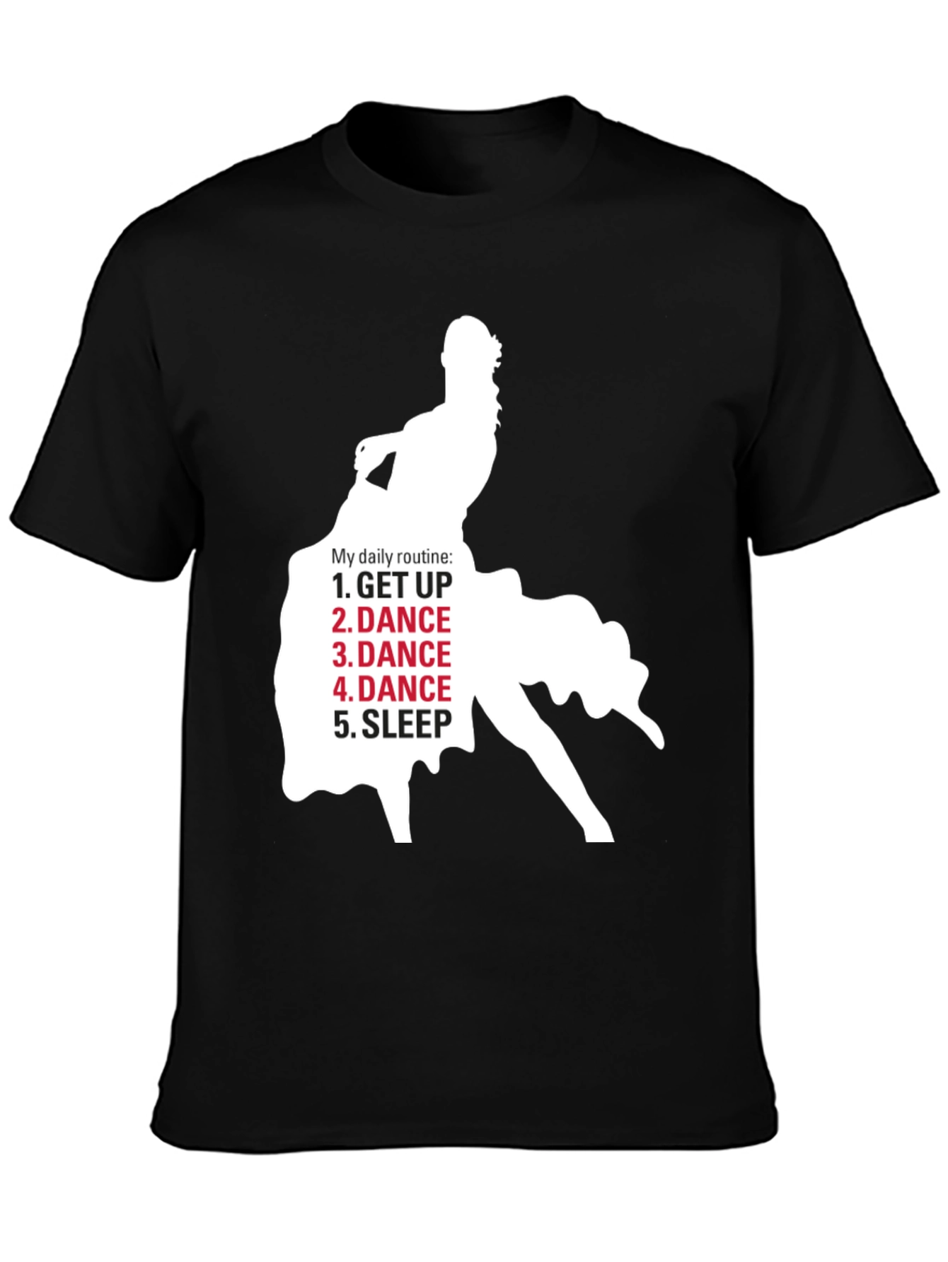 Dance Lovers Daily Routine Black T-Shirt