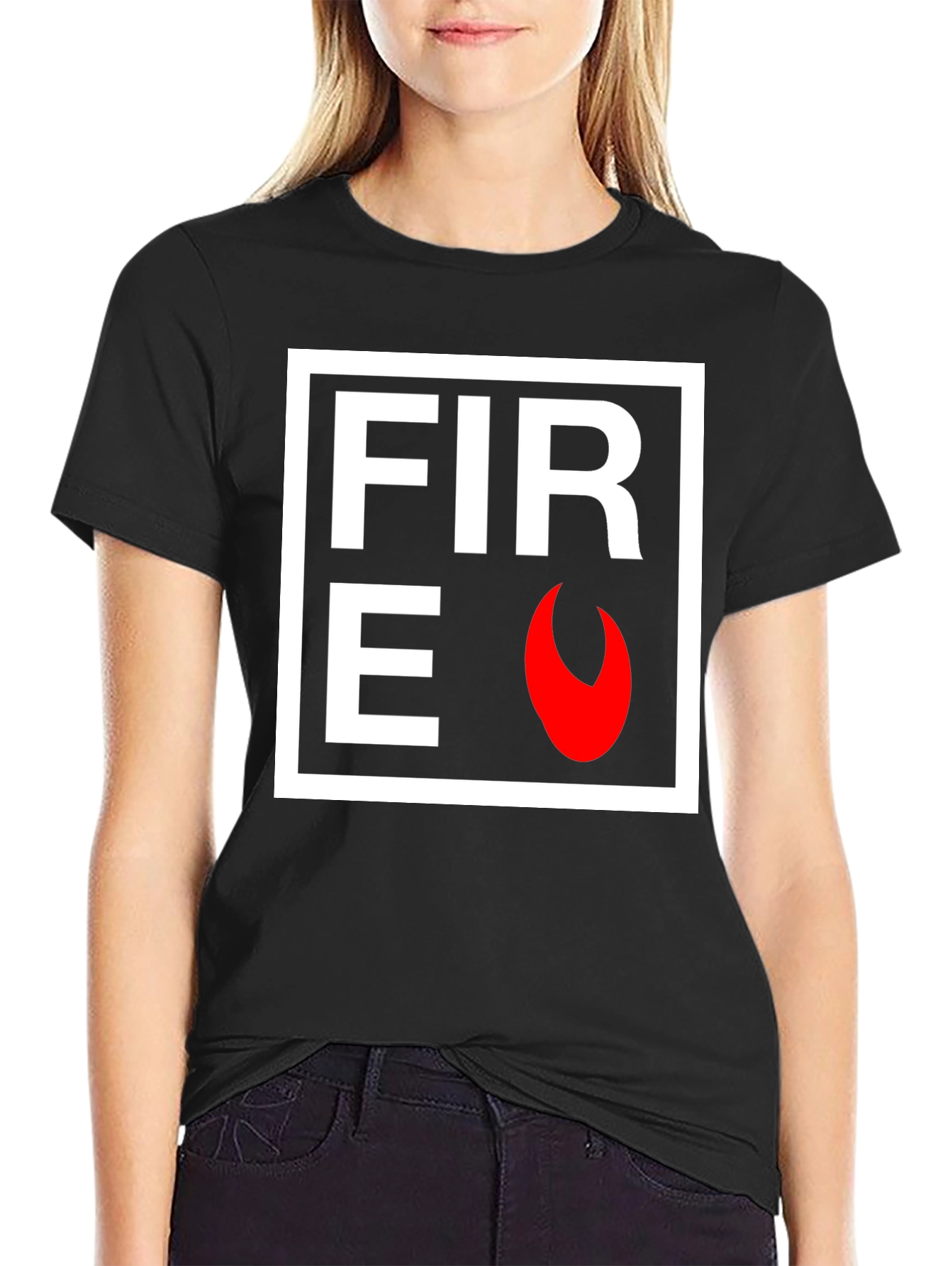 Fire Graphic Black T-Shirt - Bold Statement Tee