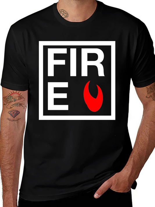 Fire Graphic Black T-Shirt - Bold Statement Tee