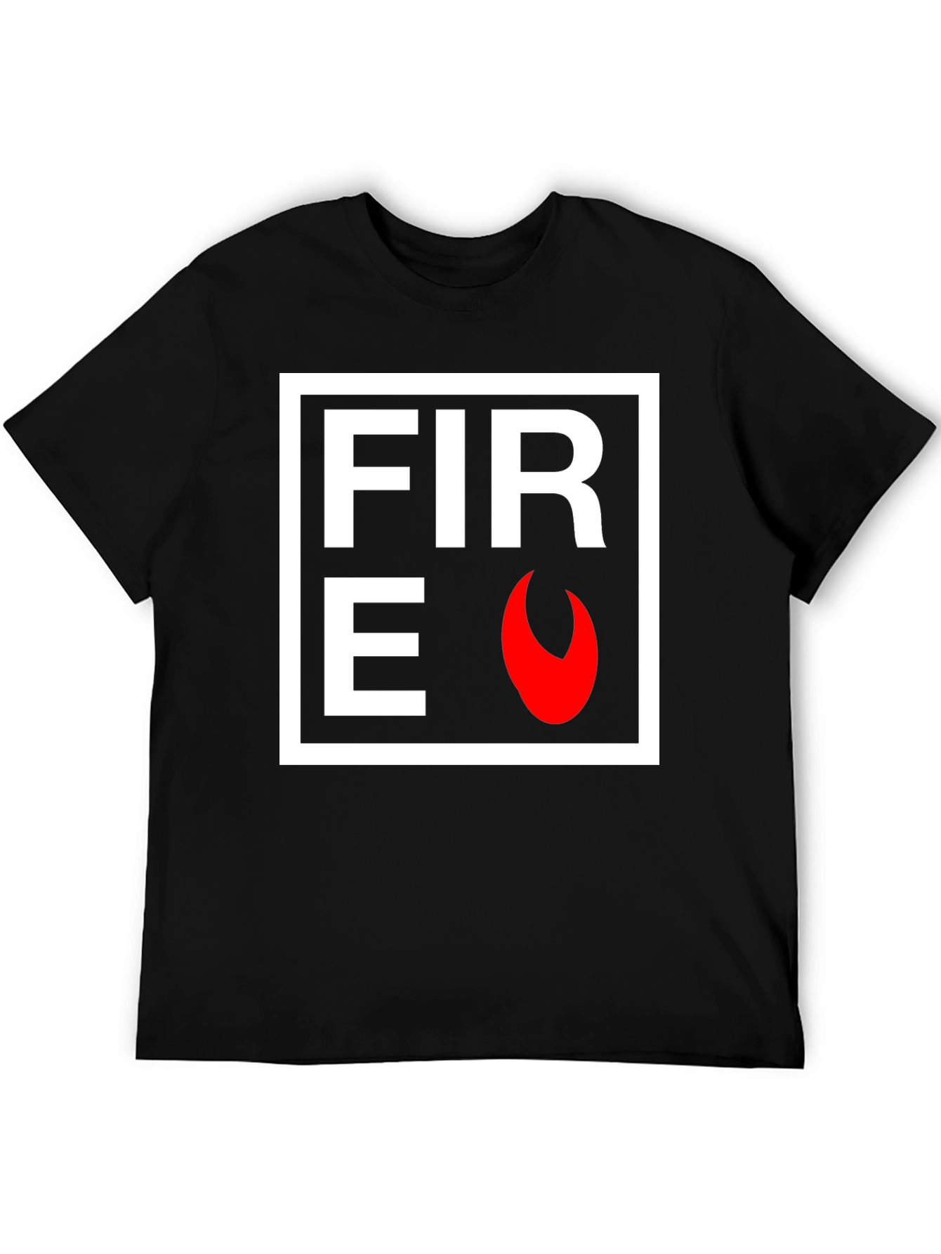 Fire Graphic Black T-Shirt - Bold Statement Tee