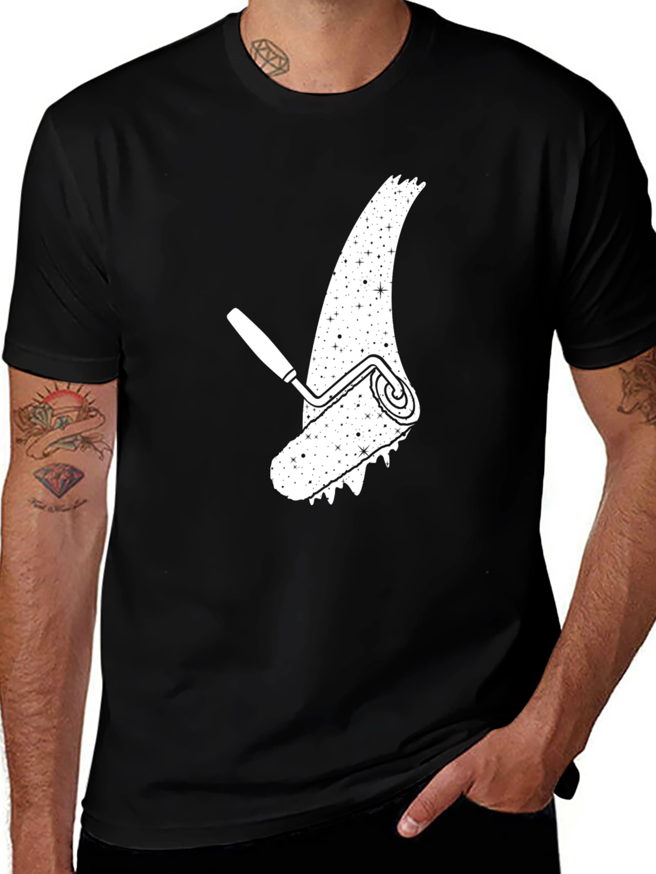 Paint Roller Sparkle Graphic Tee - Stylish Cotton Shirt