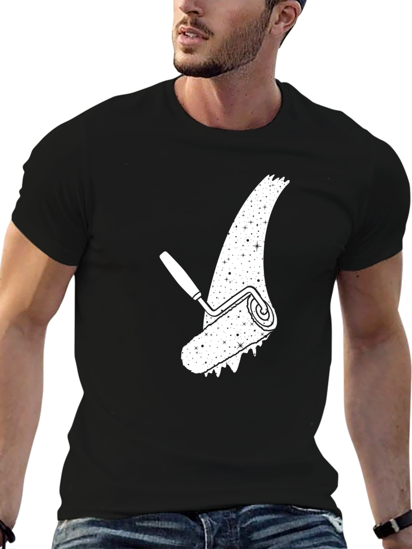 Paint Roller Sparkle Graphic Tee - Stylish Cotton Shirt