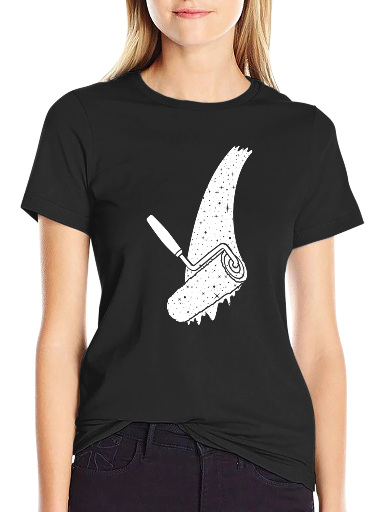 Paint Roller Sparkle Graphic Tee - Stylish Cotton Shirt