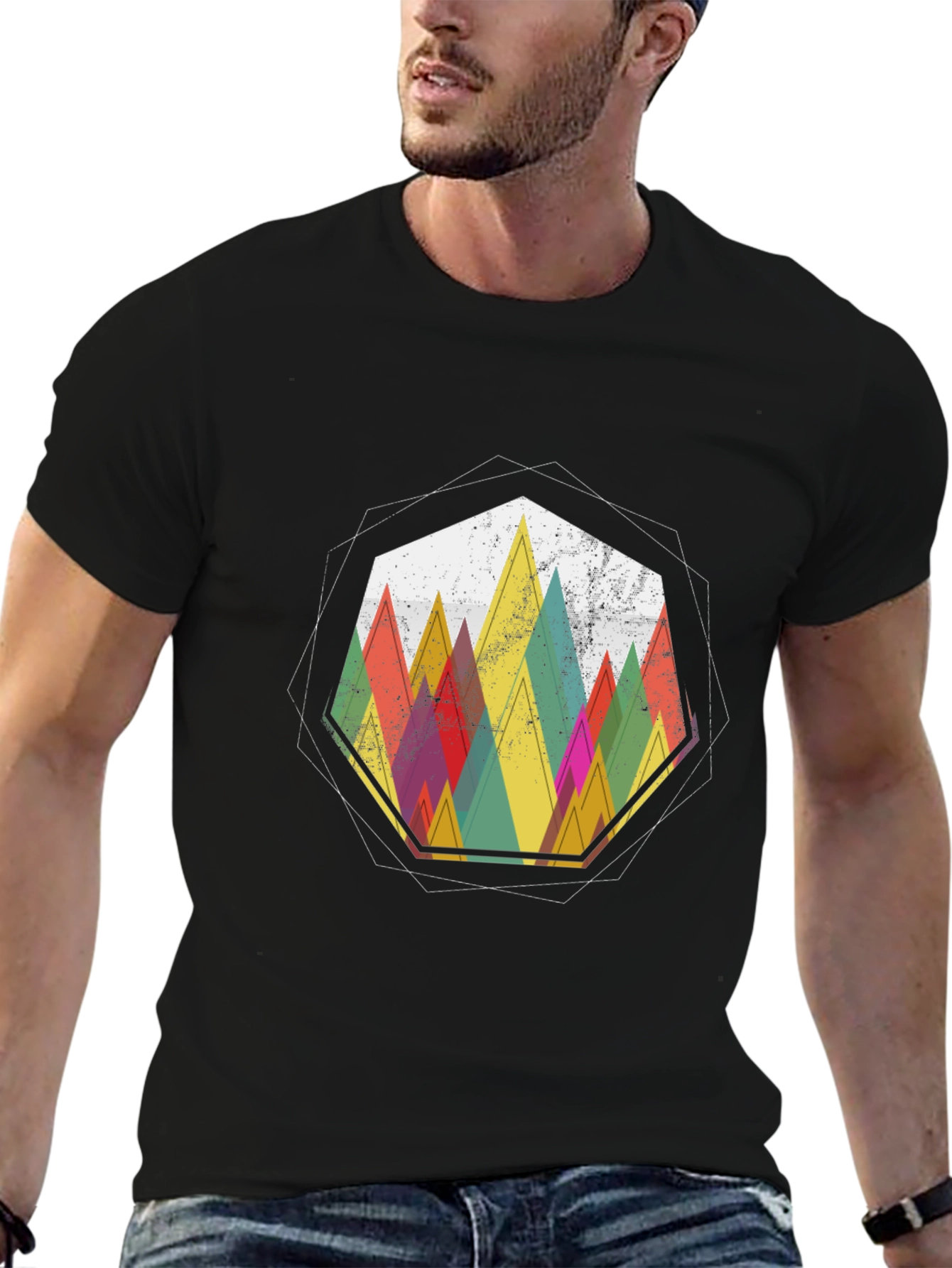 Geometric Mountain Graphic Tee - Stylish Casual Wear