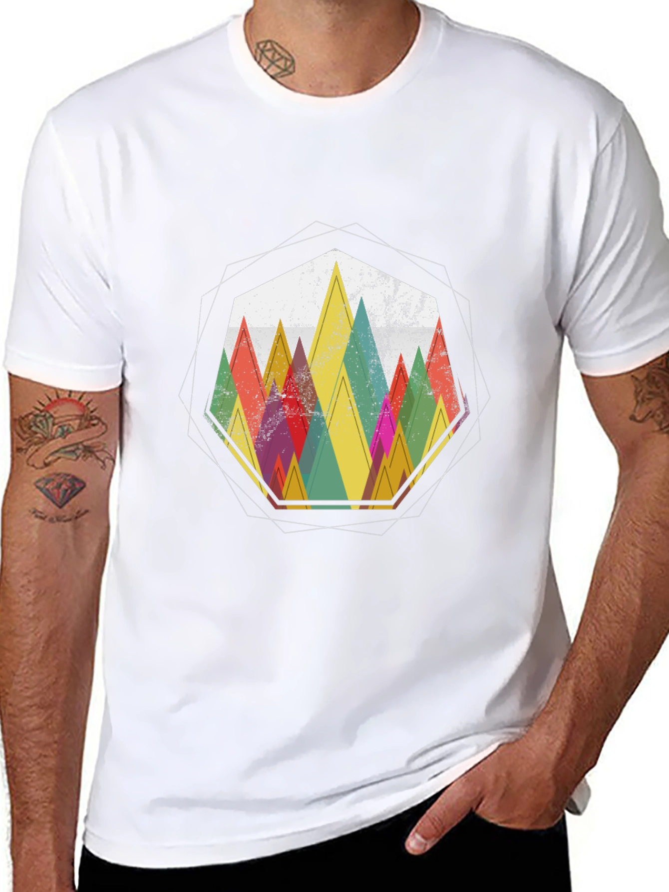 Geometric Mountain Graphic Tee - Stylish Casual Wear