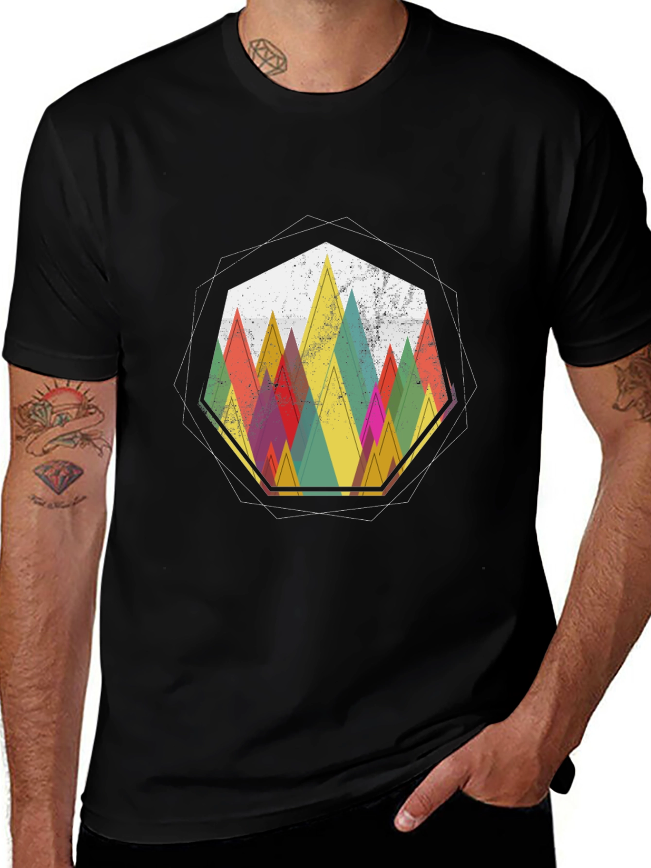 Geometric Mountain Graphic Tee - Stylish Casual Wear