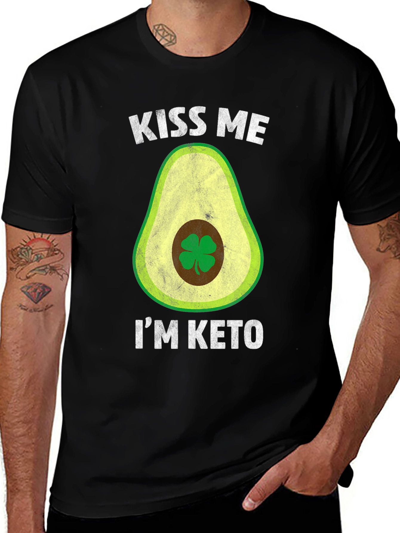 Kiss Me Im Keto Avocado Graphic Tee