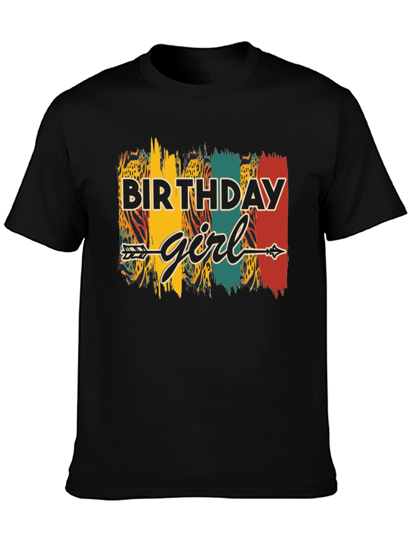 Birthday Girl Arrow Graphic Tee - Unisex Black T-Shirt